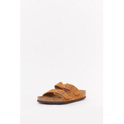 BIRKENSTOCK MINK ARIZONA REGULAR SOFT FOOTBED SUEDE LEATHER SANDALS
